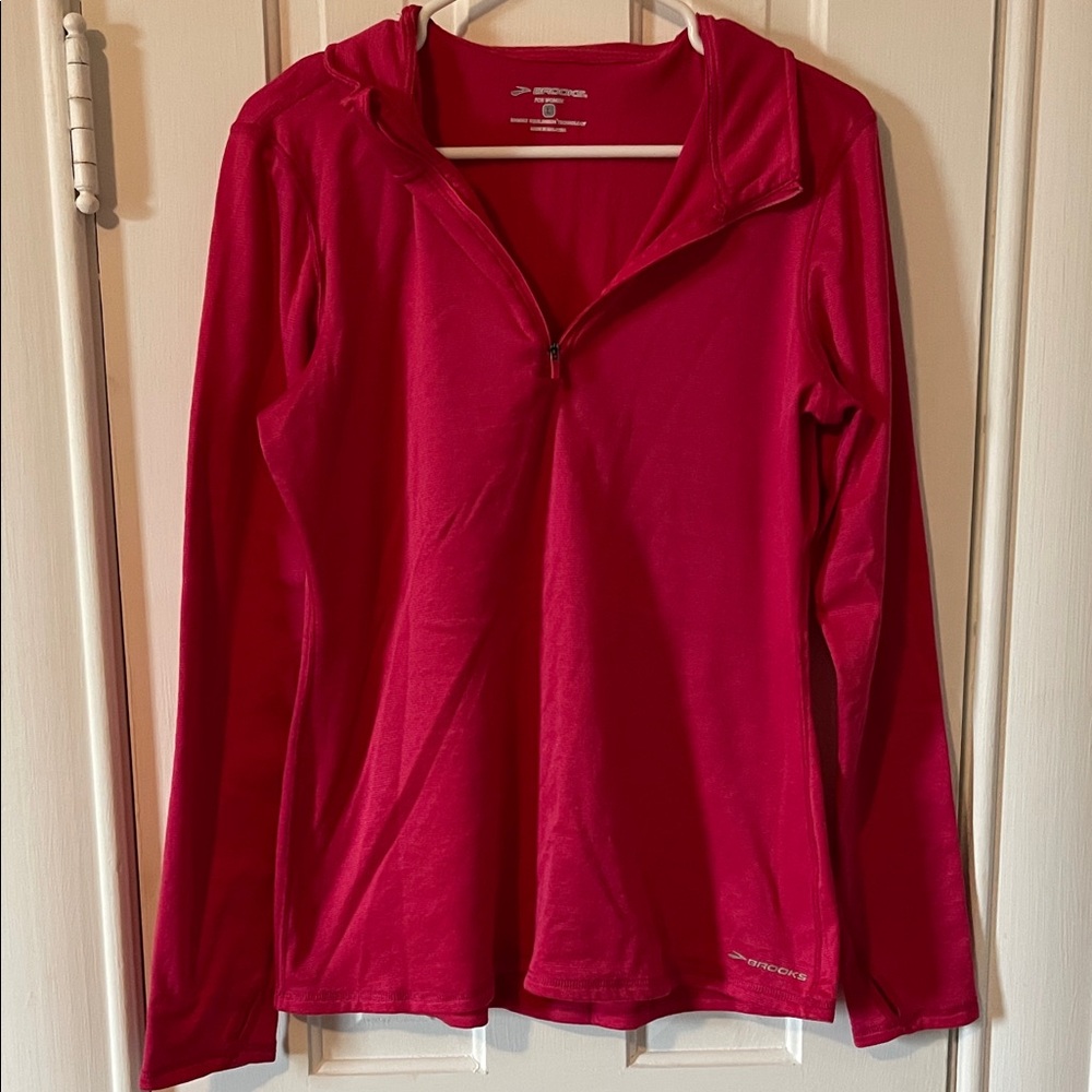 Brooks Women's Bright Pink Half-Zip Sweatshirt